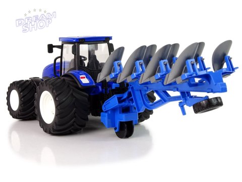 Traktor Zdalnie Sterowany 1:24 Niebieski Pług Metal Traktor Zdalnie Sterowany 1:24 Niebieski Pług Metal