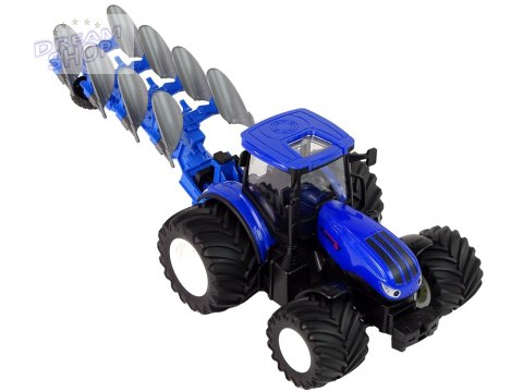 Traktor Zdalnie Sterowany 1:24 Niebieski Pług Metal Traktor Zdalnie Sterowany 1:24 Niebieski Pług Metal
