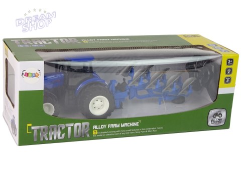 Traktor Zdalnie Sterowany 1:24 Niebieski Pług Metal Traktor Zdalnie Sterowany 1:24 Niebieski Pług Metal