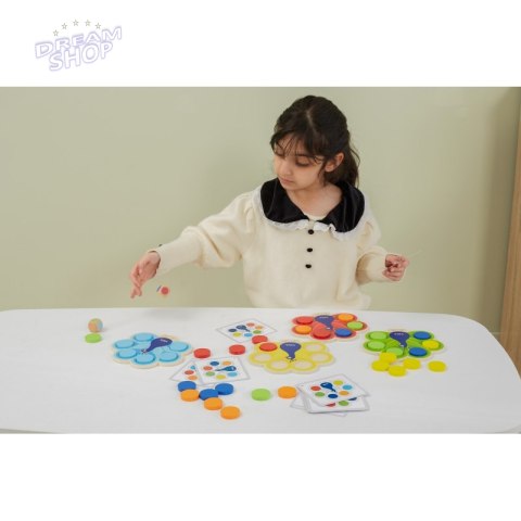 VIGA Drewniana Gra Dopasuj Kolory Pawi Ogon Montessori + Karty VIGA Drewniana Gra Dopasuj Kolory Pawi Ogon Montessori + Karty