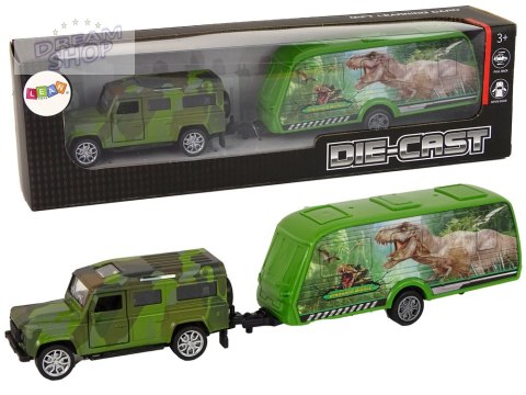 Zestaw Pojazdów Jeep z Naciągiem Przyczepa z Dinozaurami Zestaw Pojazdów Jeep z Naciągiem Przyczepa z Dinozaurami