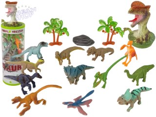 Zestaw Zwierzęta Dinozaury Figurki 12szt. Akcesoria W Tubie