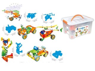 Klocki Elastyczne, Konstrukcyjne 165 El. Samochód, Quad, Helikopter, Samolot, Robot Do Rozkręcania I Skręcania 5w1
