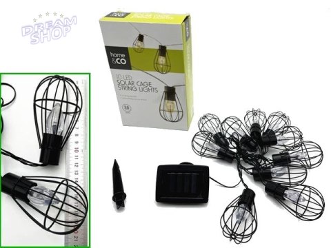 Lampki ogrodowe solarne żarówki girlanda loft 10LED Lampki ogrodowe solarne żarówki girlanda loft 10LED