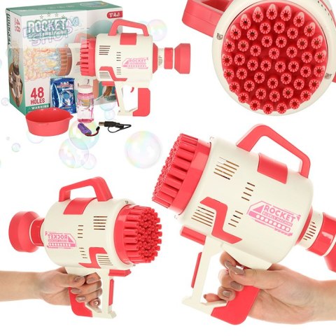 Pistolet maszyna do baniek mydlanych bańki mydlane światła różowy Pistolet maszyna do baniek mydlanych bańki mydlane światła różowy