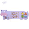 Sensoryczna tablica manipulacyjna Hipopotam drewniana Viga Toys