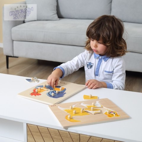 VIGA Drewniane Puzzle Montessori Kogut z Pinezkami VIGA Drewniane Puzzle Montessori Kogut z Pinezkami