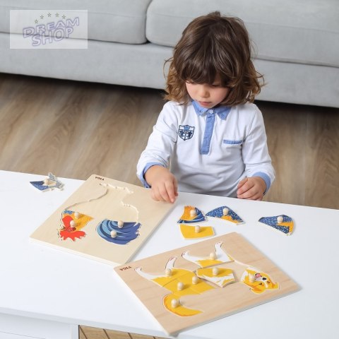 VIGA Drewniane Puzzle Montessori Kogut z Pinezkami VIGA Drewniane Puzzle Montessori Kogut z Pinezkami