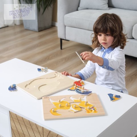 VIGA Drewniane Puzzle Montessori Kogut z Pinezkami VIGA Drewniane Puzzle Montessori Kogut z Pinezkami