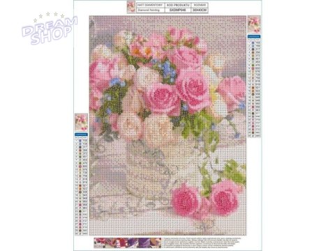 Haft Diamentowy, Obraz, Mozaika Diamentowa Diamond Painting, DELIKATNE RÓŻE 30x40cm Haft Diamentowy, Obraz, Mozaika Diamentowa Diamond Painting, DELIKATNE RÓŻE 30x40cm