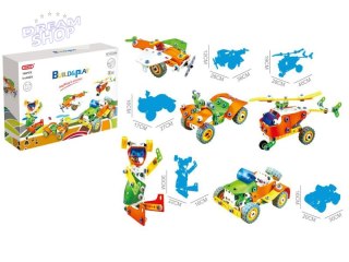Klocki Elastyczne, Konstrukcyjne 164 El. Auto, Quad, Helikopter, Samolot, Robot Do Rozkręcania I Skręcania 5w1
