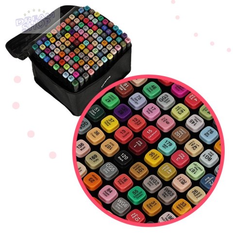 Markery dwustronne alkoholowe w etui 120 + podstawka