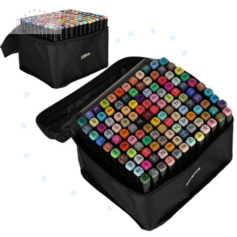Markery dwustronne alkoholowe w etui 120 + podstawka
