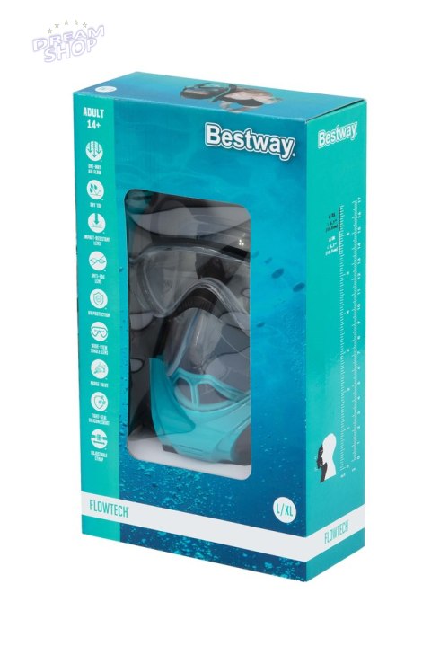 Maska Do nurkowania Pełnotwarzowa Maska Do Snorkelingu L/XL Bestway 24058 Maska Do nurkowania Pełnotwarzowa Maska Do Snorkelingu L/XL Bestway 24058