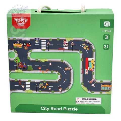TOOKY TOY Puzzle Autostrada Makieta + 3 Samochodziki TOOKY TOY Puzzle Autostrada Makieta + 3 Samochodziki