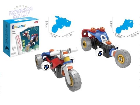 Klocki Elastyczne, Konstrukcyjne 37 El. Motocykl, Trójkołowy Pojazd Do Rozkręcania I Skręcania 2w1 Klocki Elastyczne, Konstrukcyjne 37 El. Motocykl, Trójkołowy Pojazd Do Rozkręcania I Skręcania 2w1