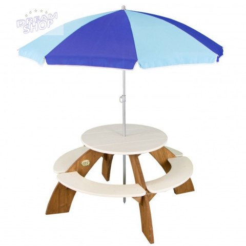 AXI Drewniany Wielofunkcyjny Zestaw Stół Okrągły + Ławeczki + Parasol AXI Drewniany Wielofunkcyjny Zestaw Stół Okrągły + Ławeczki + Parasol