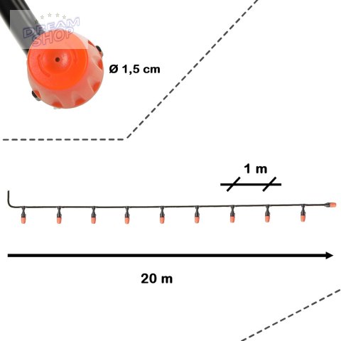 Kurtyna wodna zraszacz ogrodowy 20m Kurtyna wodna zraszacz ogrodowy 20m