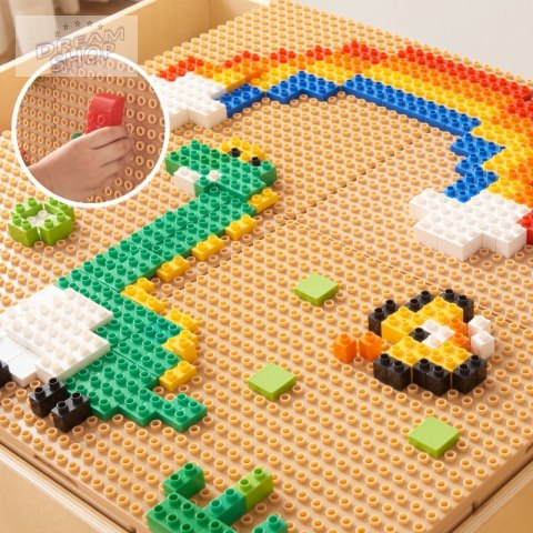 MASTERKIDZ Drewniany Stół Edukacyjny + AKCESORIA STEM WALL + 135 Klocków MASTERKIDZ Drewniany Stół Edukacyjny + AKCESORIA STEM WALL + 135 Klocków