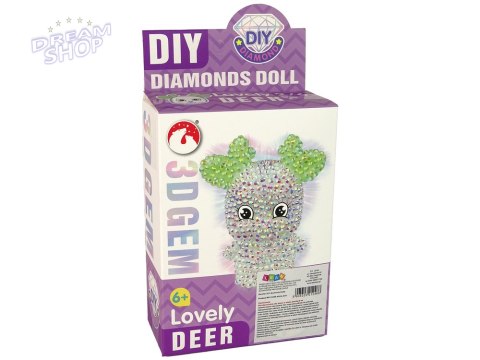 Zestaw DIY Diamentowy Renifer DIY Kryształki Brelok 3D Biały Zestaw DIY Diamentowy Renifer DIY Kryształki Brelok 3D Biały