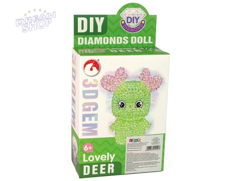 Zestaw DIY Diamentowy Renifer DIY Kryształki Brelok 3D Zielony Zestaw DIY Diamentowy Renifer DIY Kryształki Brelok 3D Zielony