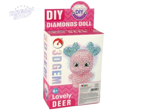 Zestaw Kreatywny DIY Diamentowy Renifer DIY Kryształki Brelok 3D Różowy Zestaw Kreatywny DIY Diamentowy Renifer DIY Kryształki Brelok 3D Różowy