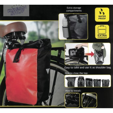 SAKWA TORBA ROWEROWA WODOSZCZELNA DUNLOP 15L - CZERWONY