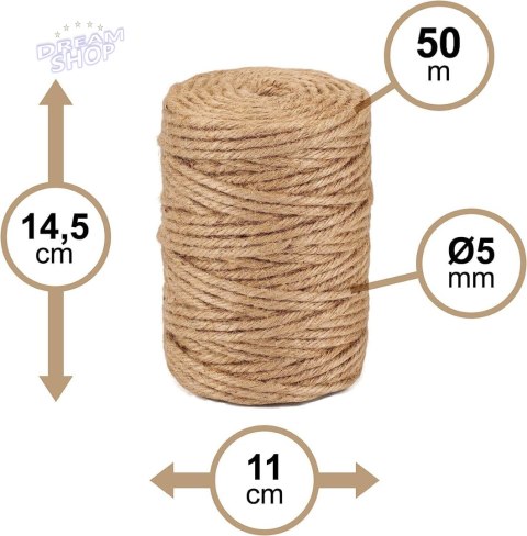 Sznurek jutowy 5mm/50m MINOS Sznurek jutowy 5mm/50m MINOS