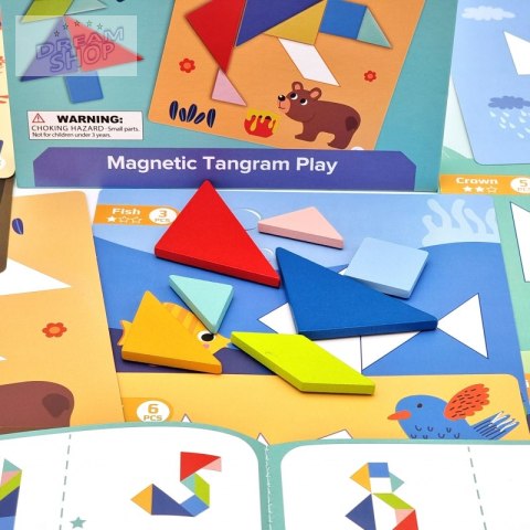 TOOKY TOY Puzzle Tangram Układanka dla Dzieci Nauka Kształtów Figury Kształty 18el. TOOKY TOY Puzzle Tangram Układanka dla Dzieci Nauka Kształtów Figury Kształty 18el.