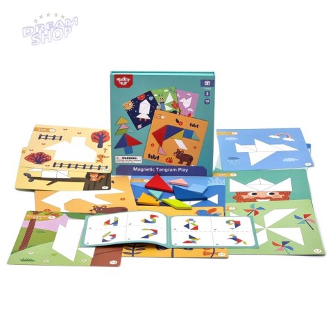 TOOKY TOY Puzzle Tangram Układanka dla Dzieci Nauka Kształtów Figury Kształty 18el. TOOKY TOY Puzzle Tangram Układanka dla Dzieci Nauka Kształtów Figury Kształty 18el.