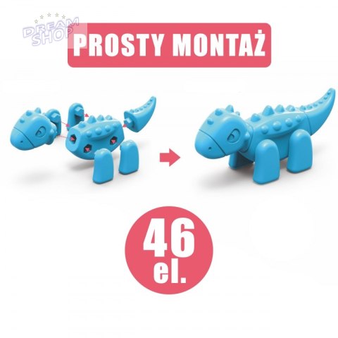 WOOPIE Zestaw Konstrukcyjny 2w1 Gra Planszowa Dinozaury + Kostka 46 el. WOOPIE Zestaw Konstrukcyjny 2w1 Gra Planszowa Dinozaury + Kostka 46 el.