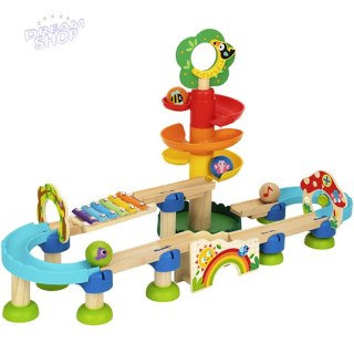 Tooky Toy Drewniany Muzyczny Tor Kulkowy Kulodrom 44 el.