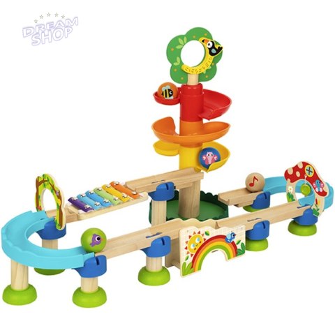 Tooky Toy Drewniany Muzyczny Tor Kulkowy Kulodrom 44 el.