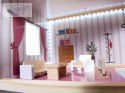 Domek dla lalek MDF drewniany z akcesoriami LED 78cm czarny
