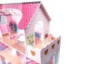 Domek drewniany dla lalek Różowa Willa 70cm LED