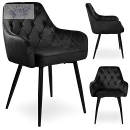 Krzesło aksamitne ATLANTA Velvet Czarne