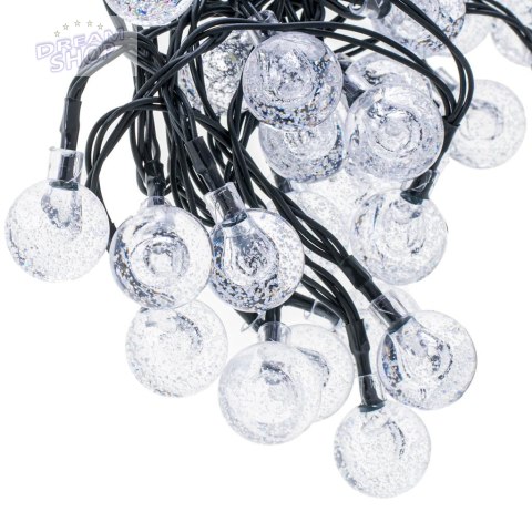 Lampki ogrodowe solarne kulki 7m 50LED ciepły biały Lampki ogrodowe solarne kulki 7m 50LED ciepły biały