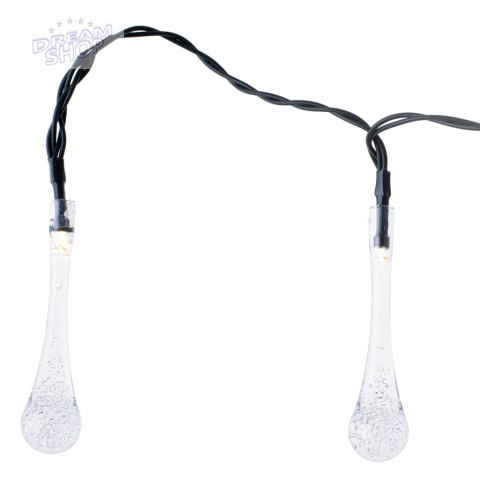 Lampki solarne ogrodowe sople 6,5m 30LED zimny biały Lampki solarne ogrodowe sople 6,5m 30LED zimny biały