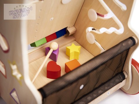 Pchacz chodzik drewniany kostka edukacyjna 6w1