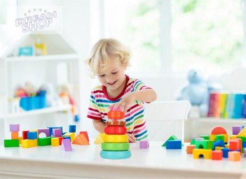 Piramida wieża edukacyjna układanka sensoryczna kolorowa Montessori