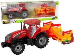 Czerwony Traktor z Pomarańczowym Kultywatorem Napęd