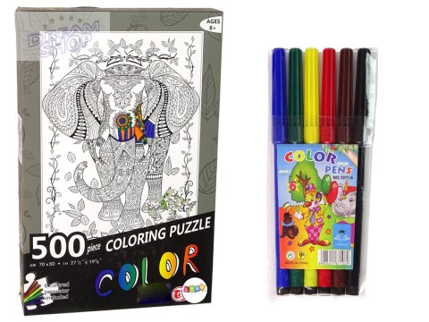 Puzzle Do Kolorowania 500 Elementów Słoń Puzzle Do Kolorowania 500 Elementów Słoń