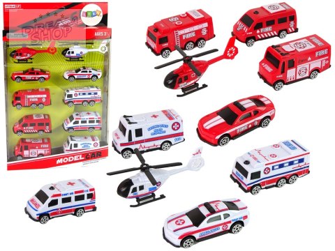Zestaw Autek Resoraki Pojazdy Straż Pożarna Ambulans Zestaw Autek Resoraki Pojazdy Straż Pożarna Ambulans