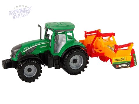 Zielony Traktor z Pomarańczowym Kultywatorem Napęd dla Dzieci Zielony Traktor z Pomarańczowym Kultywatorem Napęd dla Dzieci