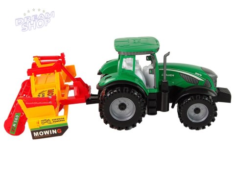 Zielony Traktor z Pomarańczowym Kultywatorem Napęd dla Dzieci Zielony Traktor z Pomarańczowym Kultywatorem Napęd dla Dzieci