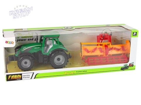 Zielony Traktor z Pomarańczowym Kultywatorem Napęd dla Dzieci Zielony Traktor z Pomarańczowym Kultywatorem Napęd dla Dzieci