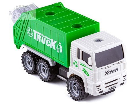 Ciężarówka Auto Samochód Śmieciarka Do Rozkręcania + Zestaw Koszy Na Śmieci Ciężarówka Auto Samochód Śmieciarka Do Rozkręcania + Zestaw Koszy Na Śmieci