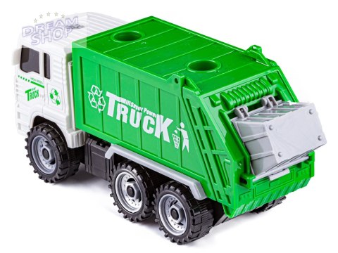 Ciężarówka Auto Samochód Śmieciarka Do Rozkręcania + Zestaw Koszy Na Śmieci Ciężarówka Auto Samochód Śmieciarka Do Rozkręcania + Zestaw Koszy Na Śmieci