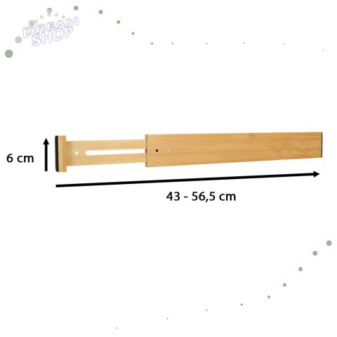 Organizer do szuflady regulowany separator bambusowy 56x6x1,5cm 1 sztuka