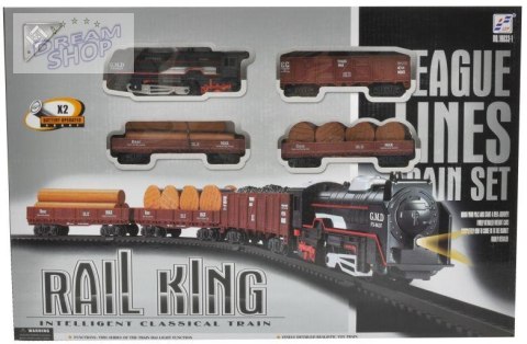 Realistyczna Kolejka Rail King - Parowóz + 3 Wagony
